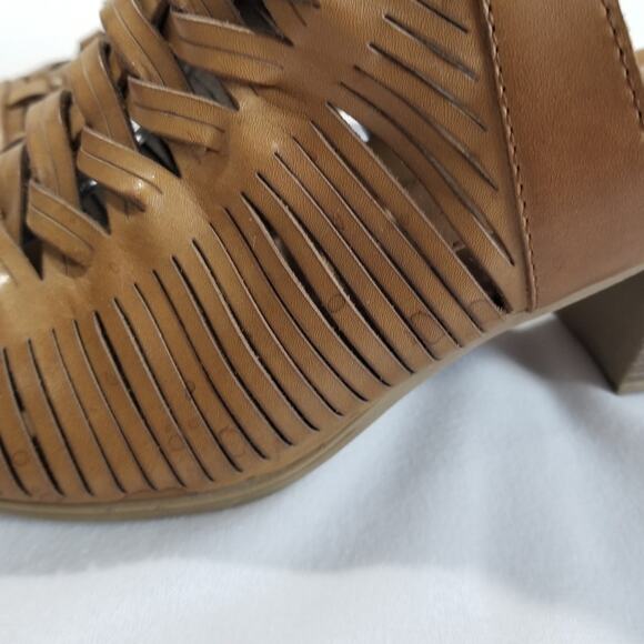 Rockport Womens 9.5 M Hattie Braid Sling Heeled Sandal, Tan Ankle Peep Toe Strap - Picture 11 of 12